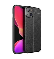 Apple iPhone 14 Kılıf Zore Niss Deri Desenli Silikon Kılıf (Siyah)