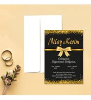 Davetiye Zarf ve Baskı Dahil (Beyaz yada Kraft Zarflı) - Düğün, Nişan, Nikah, Kına Davetiyesi (Beyaz)