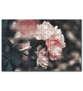 Cakapuzzle Pembe Güller Flu Arkaplan Puzzle Yapboz MDF (Ahşap) (255 Parça)