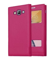 Samsung Galaxy E5 Uyumlu Pencereli Kapaklı Magnum Kılıf (Pembe)