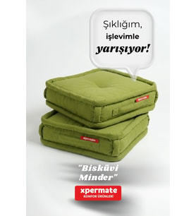 XPERMATE Bisküvi Minder Petek Önü Palet Üstü Minderi Fransız Minder Bank ve Bahçe Minderi 45x45x14 cm (Yeşil)
