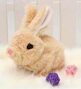 Yürüyen, Sesli Hareketli Sevimli Peluş Bunny Tavşan - Sweet Bunny (Bej)