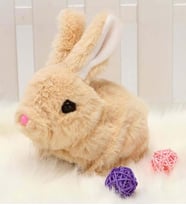 Yürüyen, Sesli Hareketli Sevimli Peluş Bunny Tavşan - Sweet Bunny (Bej)