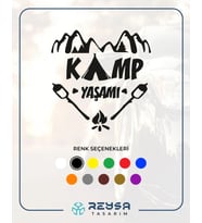 Kamp  Yaşamı Araba Sticker siyah 15x15 CM (Siyah)