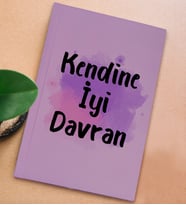 BK Gift Hayat Mottosu Tasarımlı Sert Kapaklı Lila Defter, Arkadaşa Hediye, Yeni İş Hediyesi, Doğum Günü Hediyesi, Anı Defteri (Model 4)