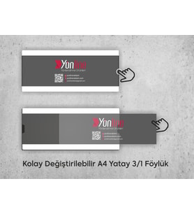 Okul Sınıf Kapı İsimliği Kapı ve Duvar Tipi Kolay Değiştirilebilir A4 1/3 Föylük (Beyaz)
