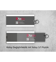 Okul Sınıf Kapı İsimliği Kapı ve Duvar Tipi Kolay Değiştirilebilir A4 1/3 Föylük (Beyaz)