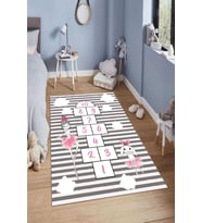 Dijital Baskılı Kaymaz Taban Yıkanabilir Kolay Temizlenir Modern Çocuk Odası Halısı NDÇ-HT-841 (Çok Renkli)