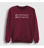 Presmono Unisex Beyaz Music Pilot Airplane Uçak Sweatshirt 408659tt (Bordo)
