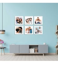 Yapışan Kare Çerçeve Sök-Tak-Yapıştır 3Lü Paket Fotoğraf Baskısı Hediye Ev Hediyesi (Beyaz)