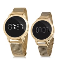 Polo Air Mıknatıs Kordon Çiftlere Özel Bay Bayan Takım Saat Sevgili Saati (Gold)