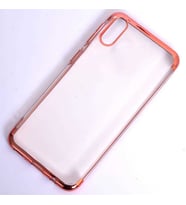 Galaxy M10 Kılıf İnce Köşeleri Renkli Şeffaf Silikon (Rose)