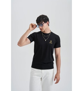 Brainstorming Erkek Baskı Taş T-Shirt (Siyah)