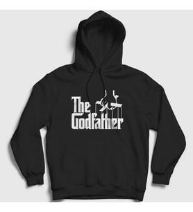 Presmono Unisex Gri Logo Film Baba The Godfather Kapüşonlu Sweatshirt 251959tt (Siyah)