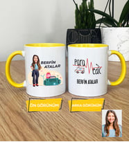 Kişiye Özel Karikatürlü Paramedik Hediye Kupa Bardak Kadın Paramediğe Tıp Bayramı Hediyesi (Sarı)