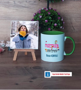Matematik Öğretmeni Fotoğraflı Dekoratif Taş, Kupa Bardak Beyaz Hediye (Model 14)