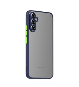 Galaxy A54 Kılıf Zore Hux Düğme ve Kapak Zıt Renk Kılıf (Lacivert)