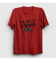 Presmono Unisex Sarı Real Men Backgammon Oyun Tavla T-Shirt 418663tt (Kırmızı)