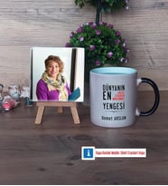 Yengeye Hediye Fotoğraflı Dekoratif Taş, Kupa Bardak Beyaz Hediye (Model 9)