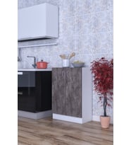 Mokas Çok Amaçlı Dolap 2 Raflı Kapaklı Mutfak Balkon Banyo (Beyaz - Antrasit)
