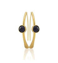 Kadir Jewellery 22 Ayar Altın Kaplama Kadın Taşlı Küpe -El İşçiliği Ve Hipoalerjenik Küpe (Mor)