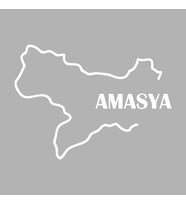 Amasya Harita Araba Sticker siyah 16x12 CM (Beyaz)