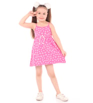 Toontoy Kız Çocuk Komple Baskılı Elbise (Fuşya)