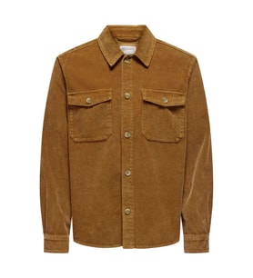 Only & Sons Erkek Regular Fit Kadife Gömlek - 22030129 (KAHVE)