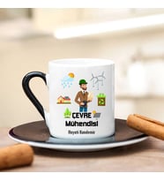 Çevre Mühendisi Türk Kahvesi Fincanı (Siyah)