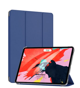 Apple İpad Pro 12.9'' 2020 4.Nesil Kılıf, (A2229-A2069-A2232) Slim Translucent Back Smart Cover (Lacivert)