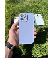 İphone 15 Pro Max Uyumlu Parlak Premium Renkli Cam Telefon Kılıfı (Mavi)