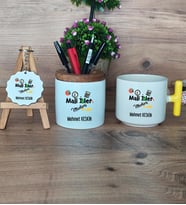 Mali İşler Müdürü Hediye Sepeti Kupa Bardak T Kulplu, Kalemlik ve Anahtarlık Mali İşler Müdürüne Hediye (Model 5)