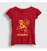 Presmono Kadın Haki Soviet ivan Drago Film Rocky T-Shirt 250370tt (Kırmızı)