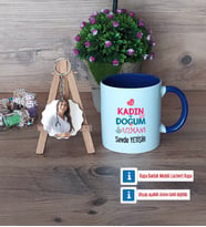Kadın Doğum Uzmanı Kupa Bardak Beyaz ve Fotoğraflı Ahşap Anahtarlık Hediye (Model 3)