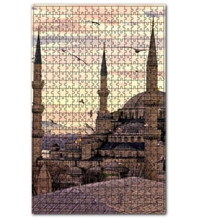 Cakapuzzle Günbatımında İstanbul Camisi ve Martılar Puzzle Yapboz MDF (Ahşap) (1000 Parça)