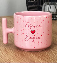 Sevgiliye Hediye Hediye Pastel T Kupa Sevgililer Günü Hediyesi (Pembe)