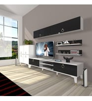 Decoraktiv Eko 6Y Mdf Dvd Gold Tv Ünitesi Tv Sehpası (Siyah - Beyaz)