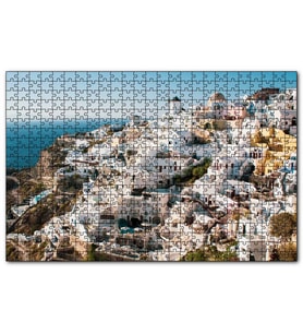 Cakapuzzle Yunanistan Santorini Yamaç Evleri  Puzzle Yapboz MDF (Ahşap) (1000 Parça)