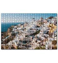 Cakapuzzle Yunanistan Santorini Yamaç Evleri  Puzzle Yapboz MDF (Ahşap) (1000 Parça)