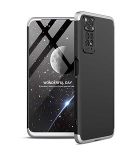 Xiaomi Redmi Note 11S Global Kılıf 3 Parça Slim Sert Silikon Kapak AYS (Siyah-Gri)