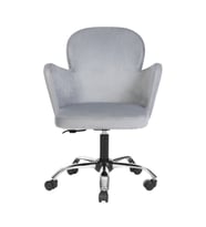 Krom Metal Ayaklı Ofis Çocuk Odası Çalışma Sandalyesi (AYARLANABİLİR) KELEBEK (Gri)