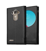 LG G4 Uyumlu Pencereli Kapaklı Magnum Kılıf (Siyah)