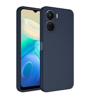 Vivo Y16 Kılıf Kamera Korumalı iÇi Süet Dokulu Lansman Tipi Silikon (Lacivert)