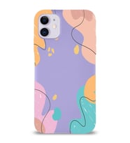 PrintiFy Apple iPhone 11 Uyumlu Lansman Kılıf Karışık Renkler Tasarımlı İçi Kadife Kapak (Lila)