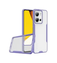 Vivo Y35 Kılıf Kamera Korumalı Arkası Şeffaf Silikon (Mor)