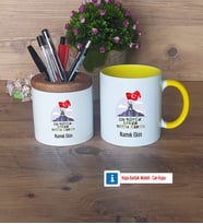 Askere Hediye Kalemlik, Kupa Bardak T Kişiye Özel Hediye (Model 10)