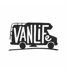 Vanlife Sticker siyah 20x10 CM (Siyah-Siyah)