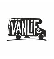 Vanlife Sticker siyah 20x10 CM (Siyah-Siyah)