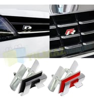 Volkswagen R Panjur Logo Vidalı Golf Passat Polo Jetta Çelik 6 Cm (Siyah)