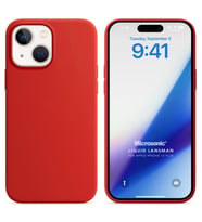 Microsonic Apple iPhone 15 Plus Kılıf Liquid Lansman Silikon Mor (Kırmızı)